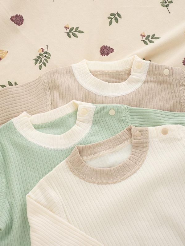 新生兒百搭螺紋極簡包屁衣系列(3色) 