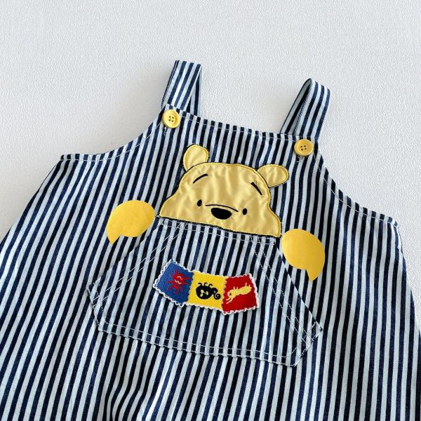 大象撞色背心/維尼豎條紋吊帶褲 