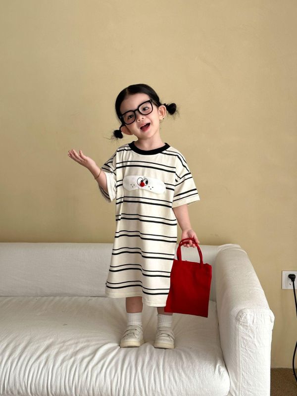 男女童條紋連身洋裝/套裝 