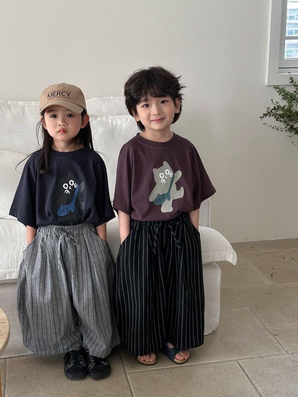 背包貓咪印花寬鬆上衣 