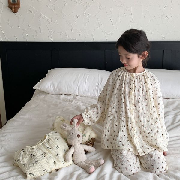 紗布棉透氣居家睡衣套裝 