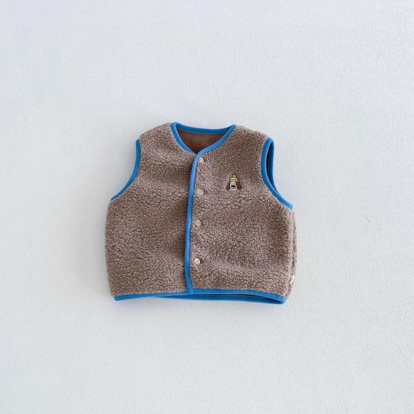奧莉絨可愛狗狗前後刺繡背心 