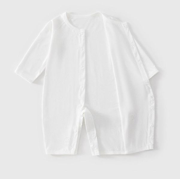 新生兒燒花透氣超薄短袖/長袖連身裝 