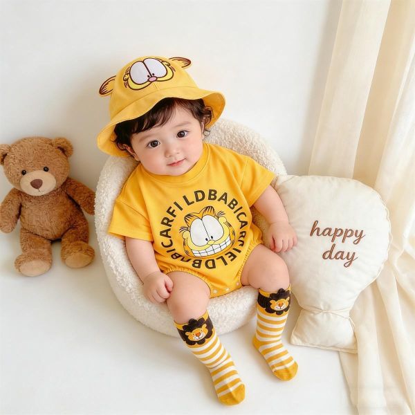 加菲貓彈力包屁衣/造型帽 