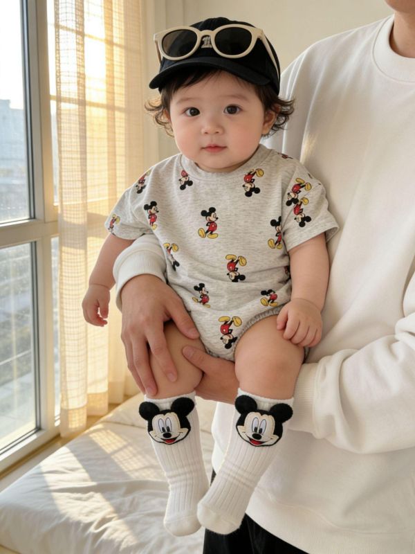 滿版米奇印花寬鬆包屁衣(2色) 