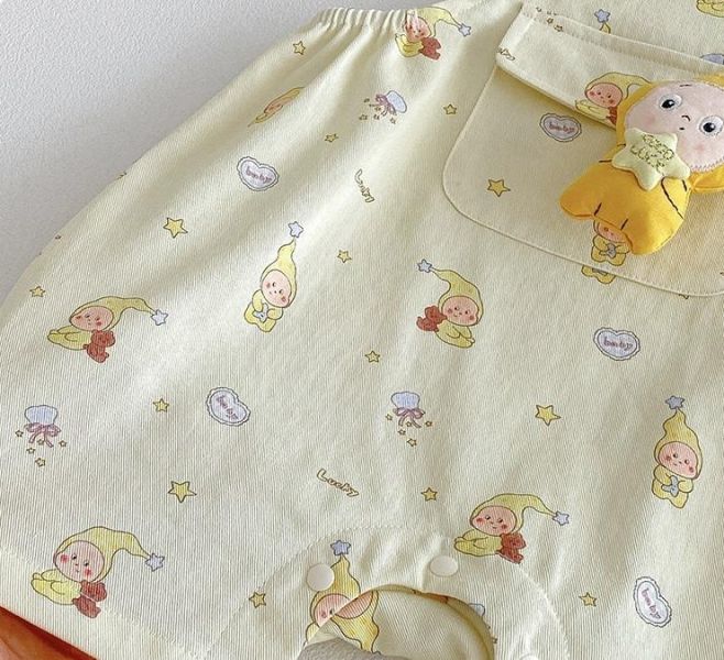 飛袖背心+可愛立體星星人吊帶褲 