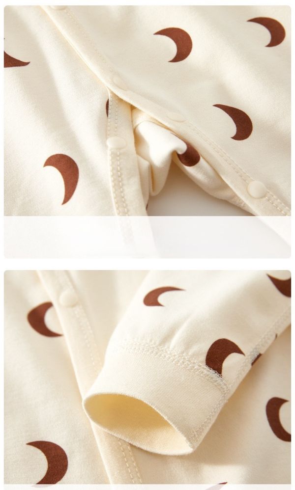 新生兒月亮開釦棉質連身裝 