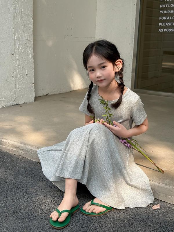 素色彈力針織大裙擺洋裝(4色) 