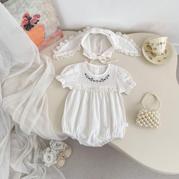 簡約兔子刺繡包屁衣+兔耳帽 