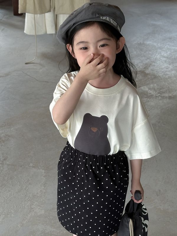 胖胖小熊刺繡寬鬆上衣 