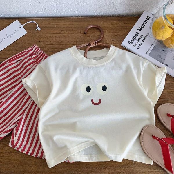 可愛表情印花素色上衣 