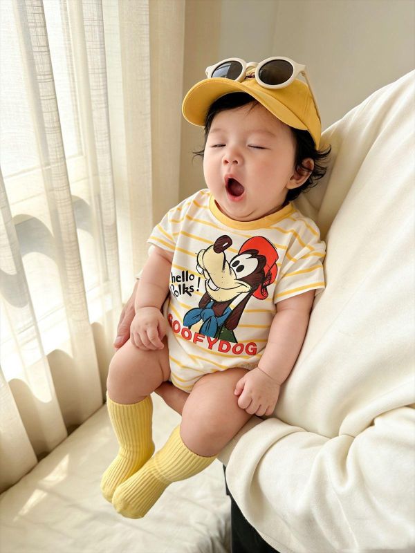 可愛高飛條紋寬鬆包屁衣(2色) 