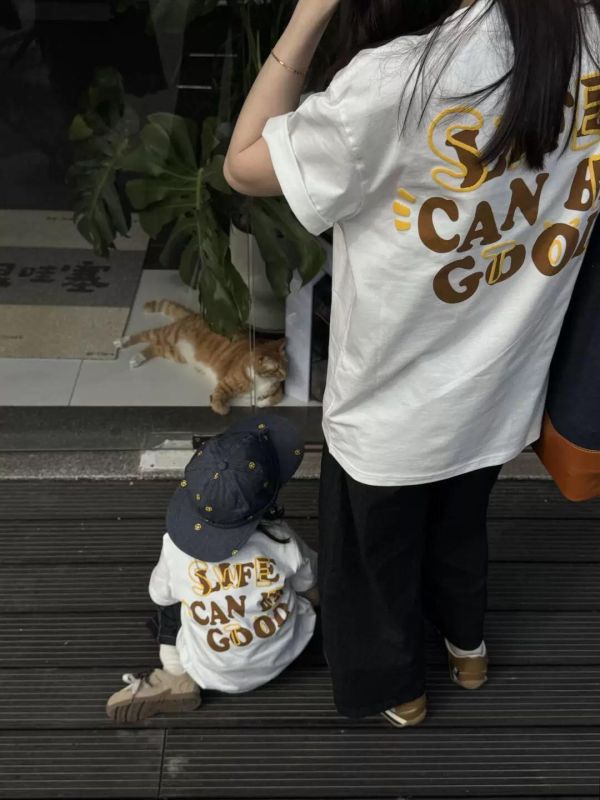 親子麵包可頌雙面印花上衣 