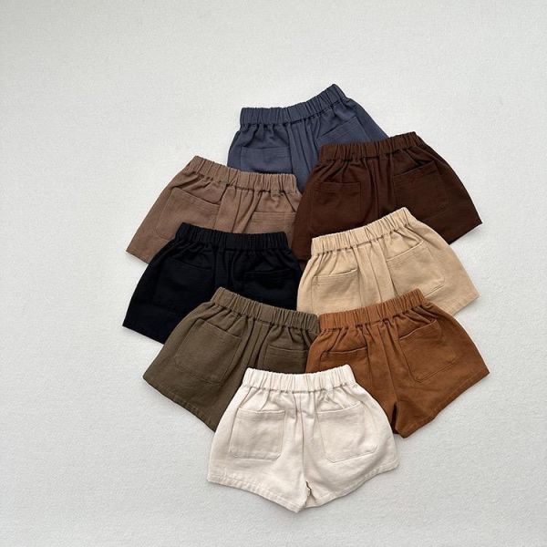 基礎百搭素色鬆緊休閒短褲 