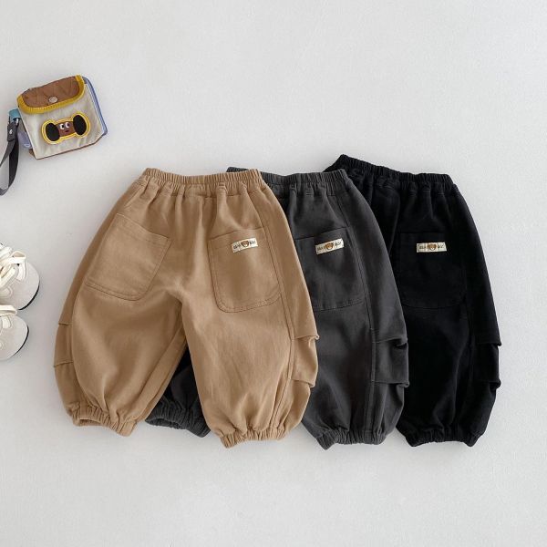 百搭素色小標素色束口褲 