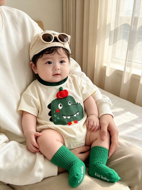 立體狗狗/恐龍可愛包屁衣(贈襪) 