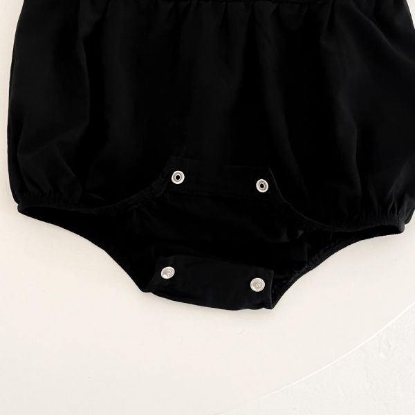 赫本風娃娃領撞色包屁衣 