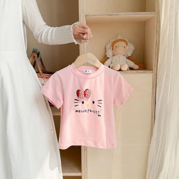 立體蝴蝶結貓咪印花上衣 