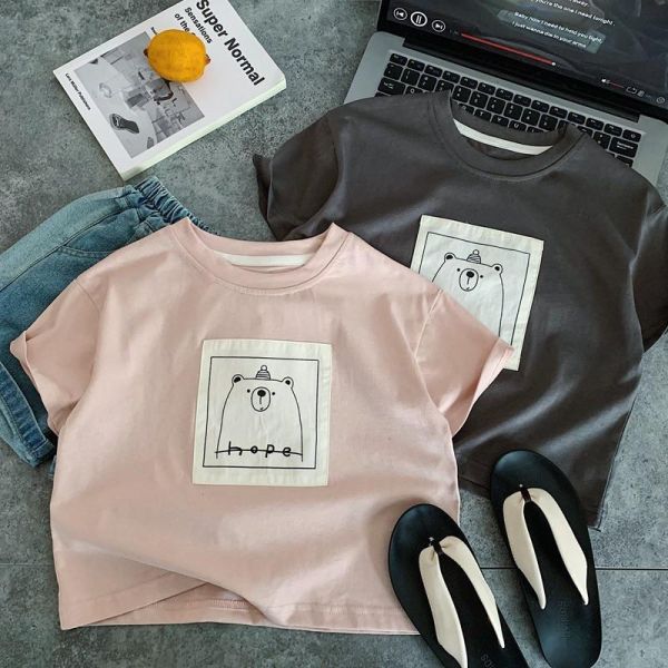 希望小雄布標百搭素T上衣 