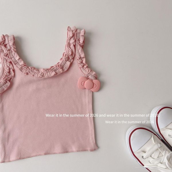 木耳花邊背心素色/點點背心 