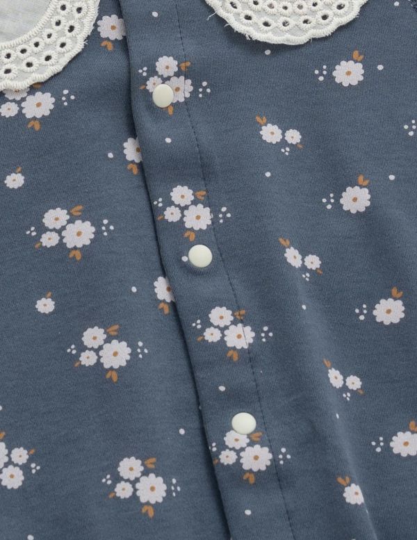 新生兒純棉小雛菊開釦連身裝 