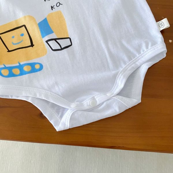 肩開釦交通工具拼布包屁衣 