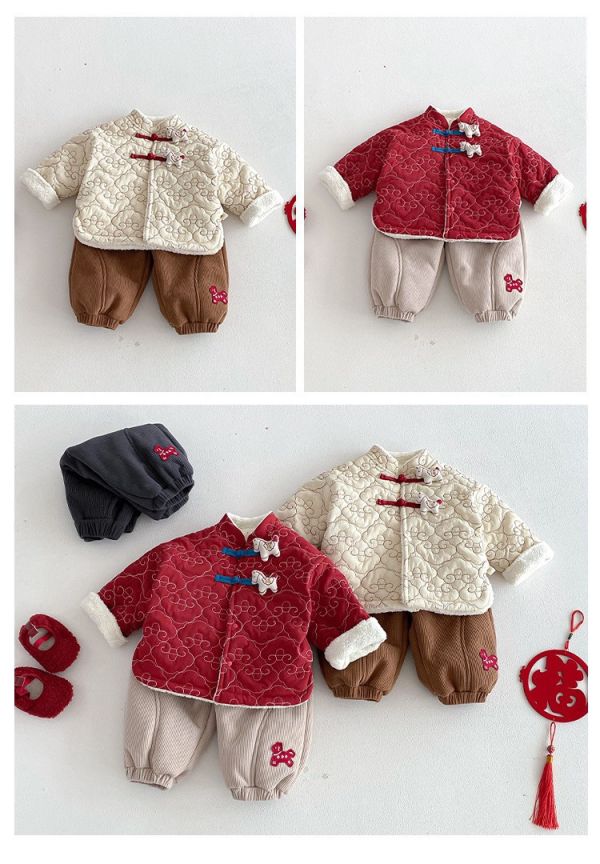 『現貨100cm』小馬刺繡燈芯絨加厚長褲 