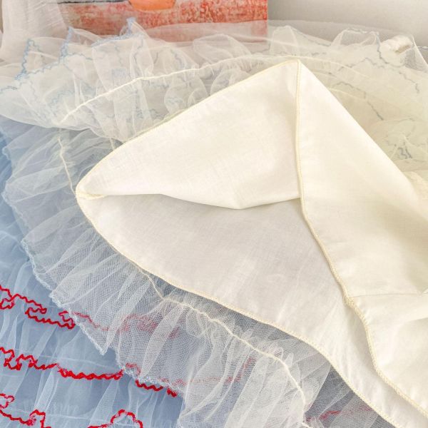 甜美公主撞色滾邊澎澎連身裙 