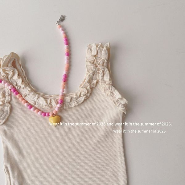 木耳花邊背心素色/點點背心 