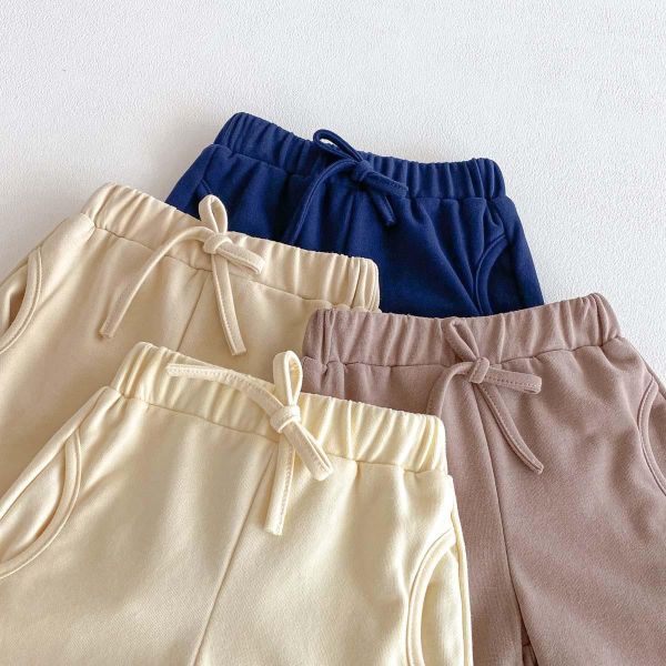 百搭素色綁繩式高腰短褲 