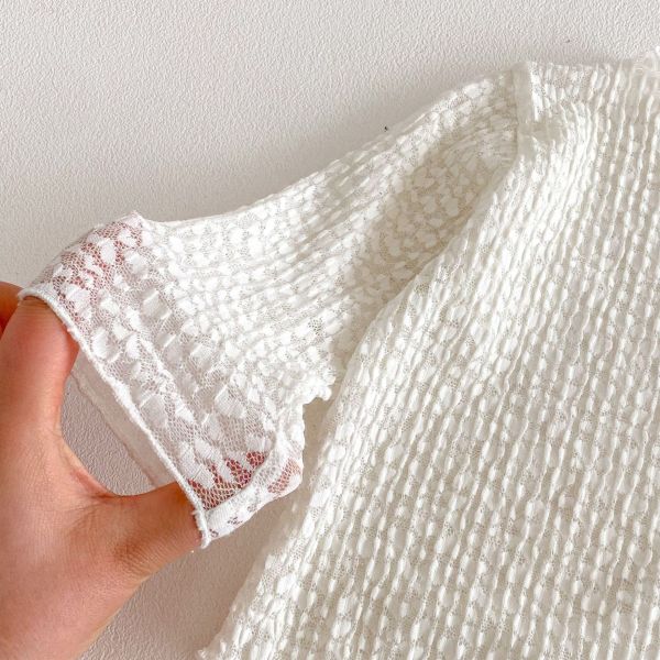 小香風壓紋打底衣/蝴蝶結網紗連身裙 