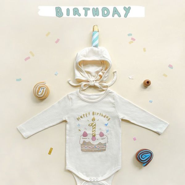 HBD一歲蛋糕包屁衣(含帽) 