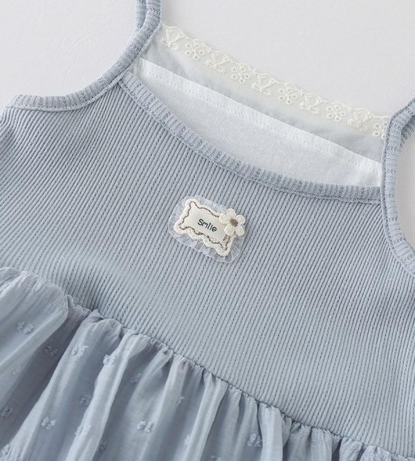 假兩件拼接澎澎連身裙 