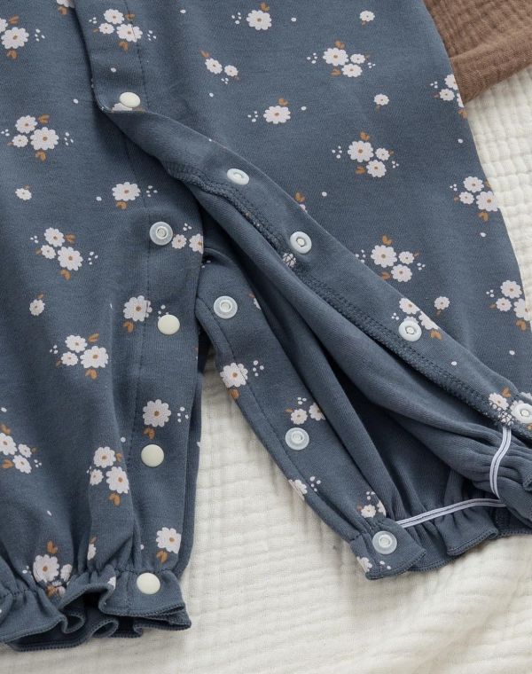 新生兒純棉小雛菊開釦連身裝 