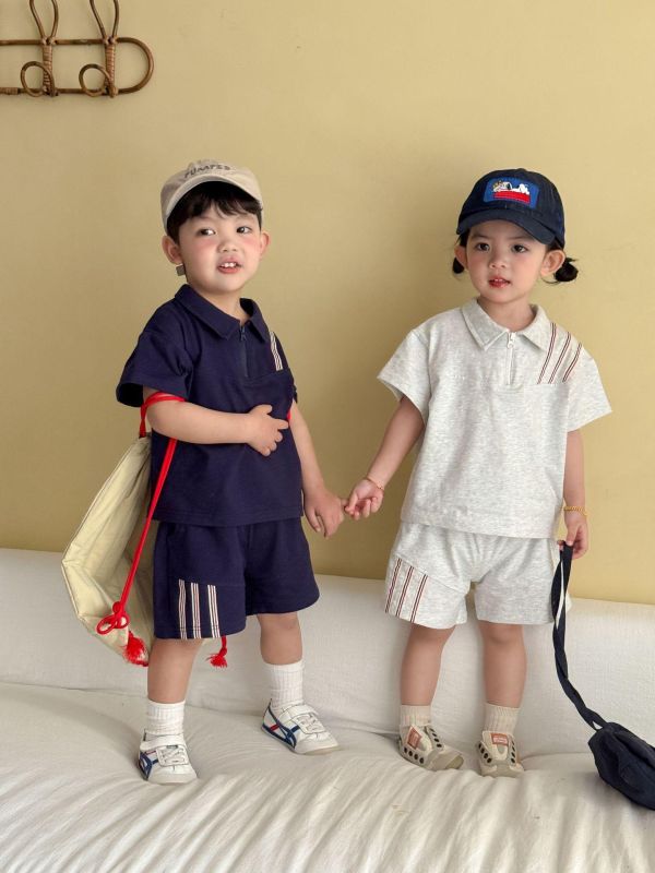 運動風polo斜紋兩件式套裝 