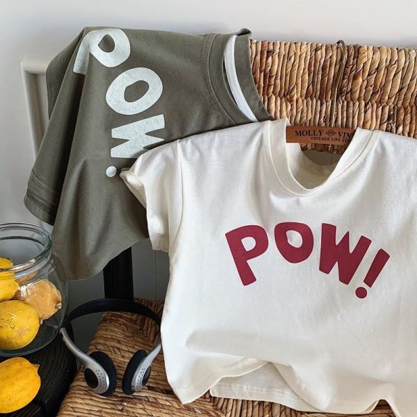 POW!字母印花素色上衣 