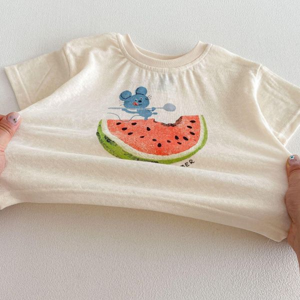 夏季薄款卡通印花T恤上衣 