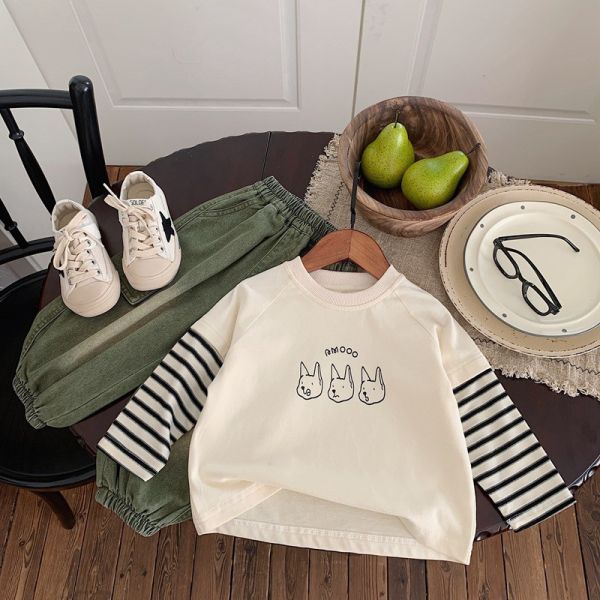 日系狗狗假兩件薄上衣 