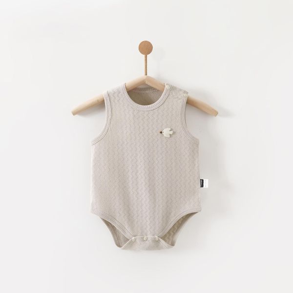新生兒透膚貼布背心式包屁衣 