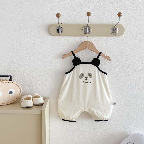 可愛小熊印花細肩連身裝 