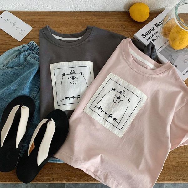 希望小雄布標百搭素T上衣 