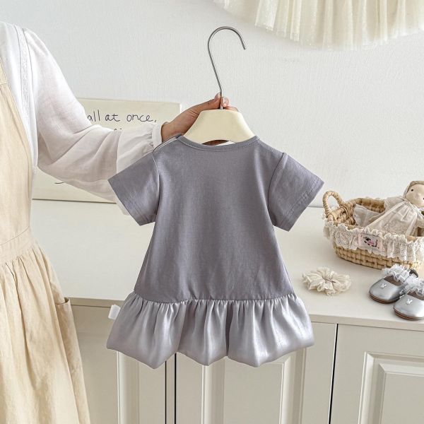 酷甜手提包緞面長版連身裙 