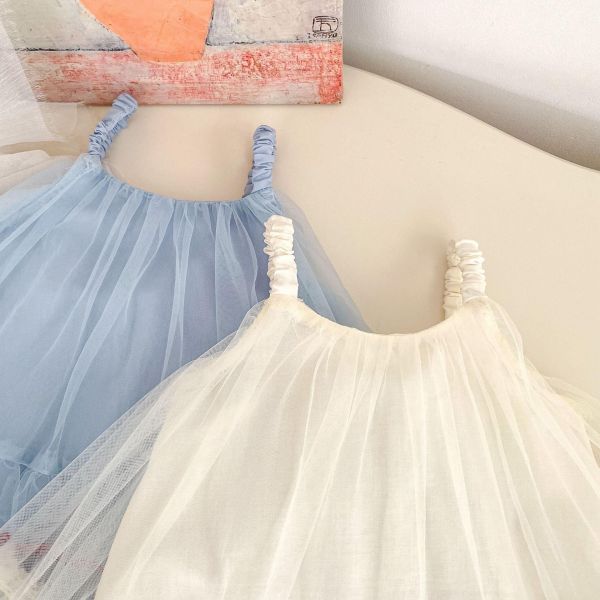 甜美公主撞色滾邊澎澎連身裙 