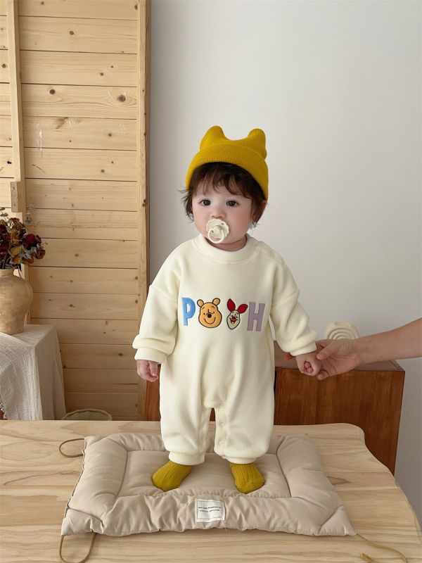 迪士尼刺繡加絨素色連身裝(4款) 