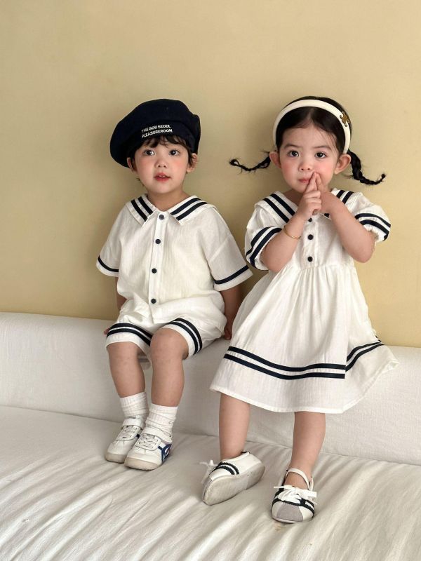 男女童海軍風兩件式套裝/洋裝 