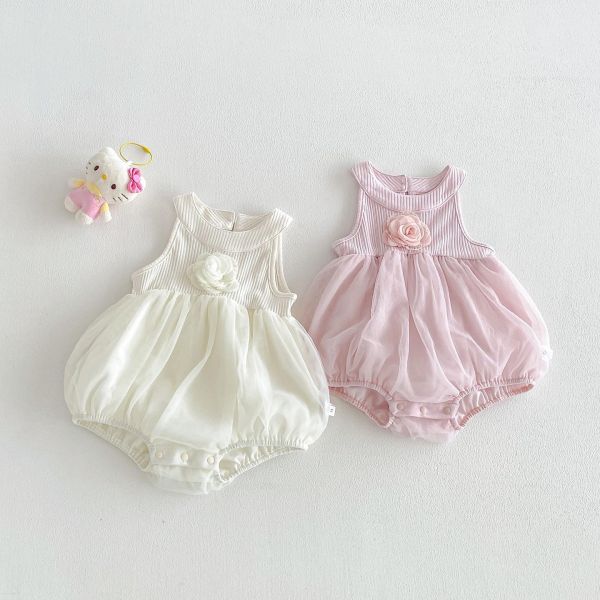 小香風立體小花削肩包屁衣 