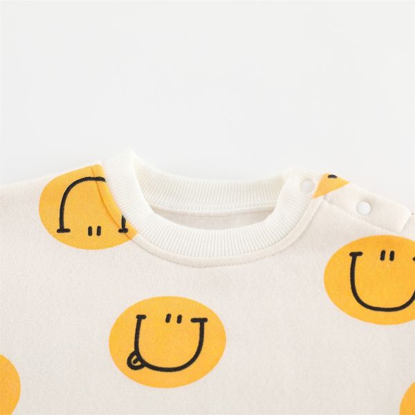 『現貨80cm』滿版可愛笑臉加厚連身裝 