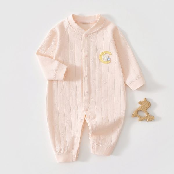 新生兒月亮兔子布標開釦連身裝(4色) 
