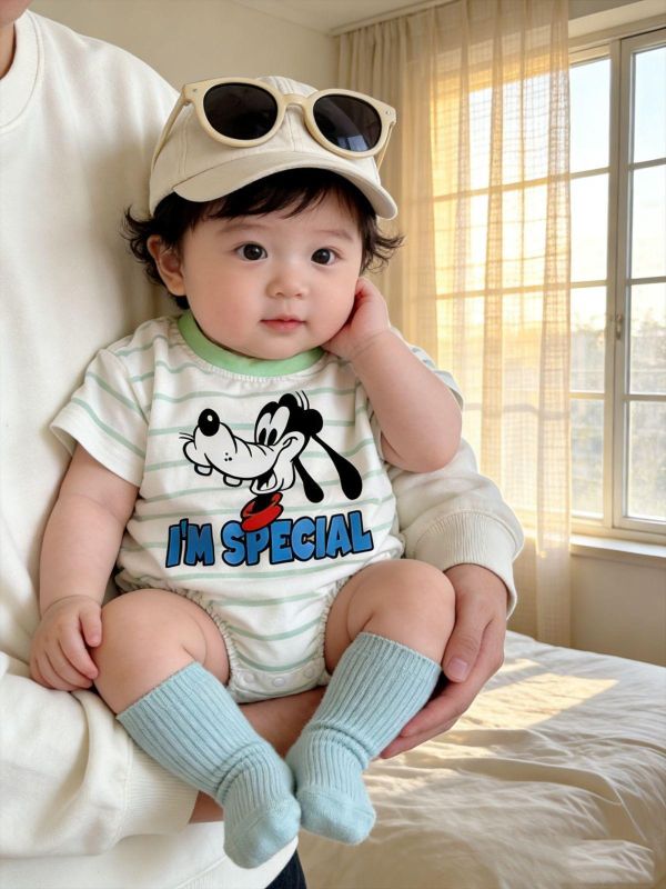 可愛高飛條紋寬鬆包屁衣(2色) 