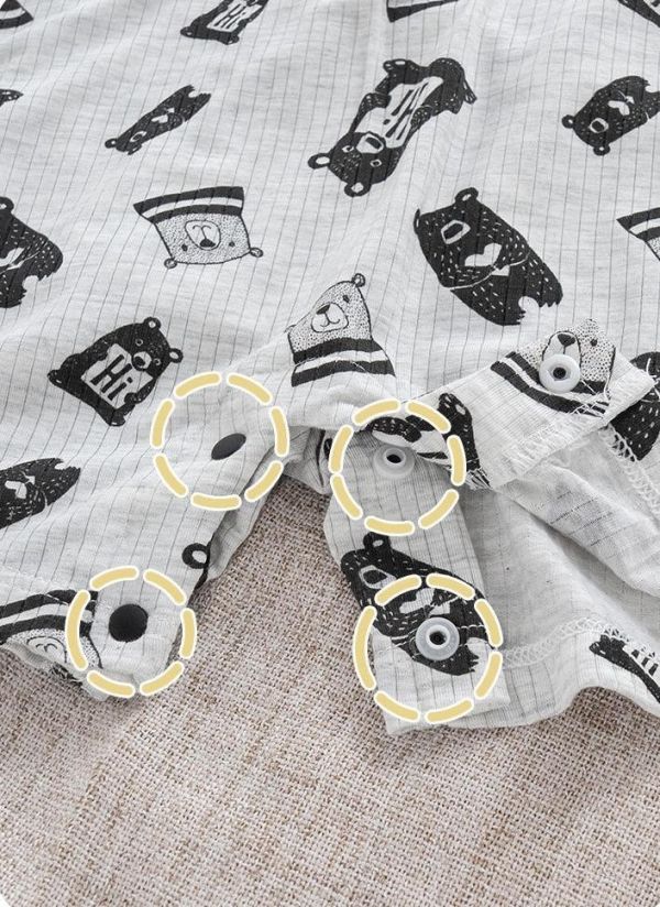 新生兒小熊純棉開釦連身裝 